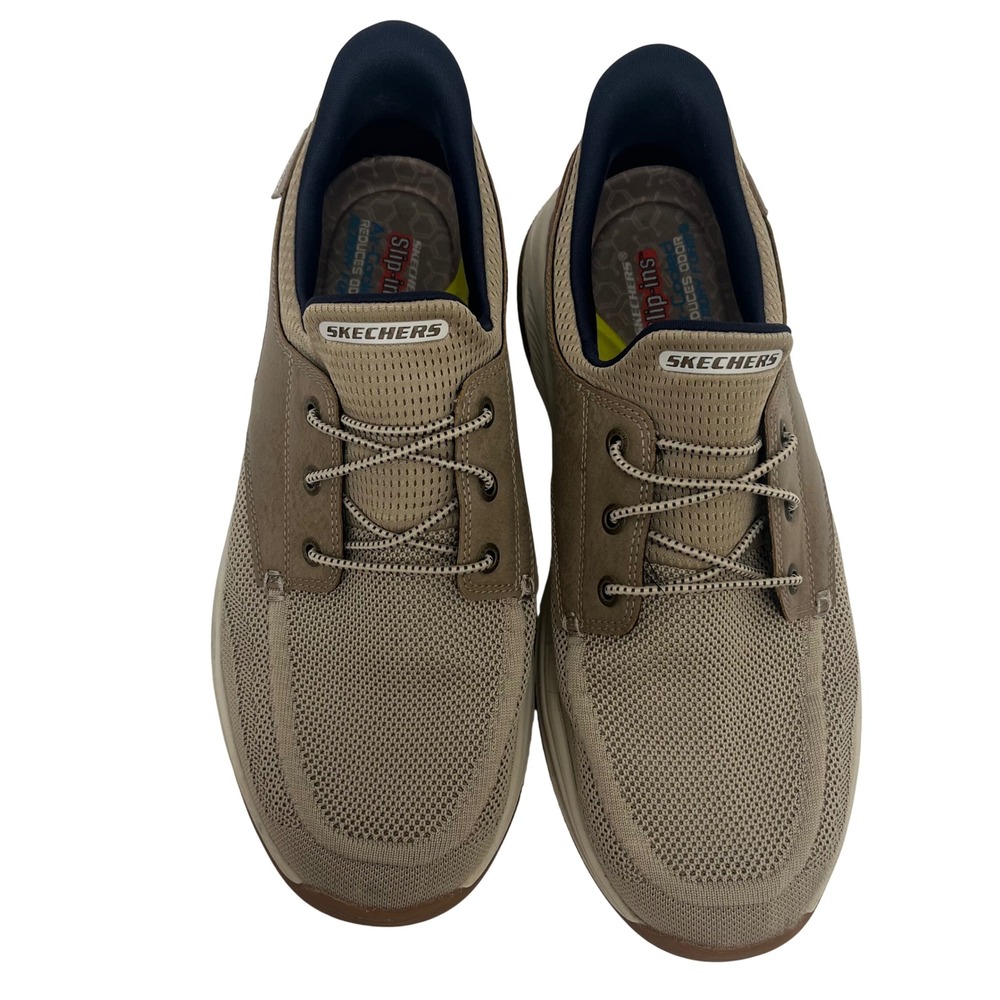 Sketchers Men's Hands Free Slip Ins Relaxed Fit Taupe Boat Shoes Size 11.5